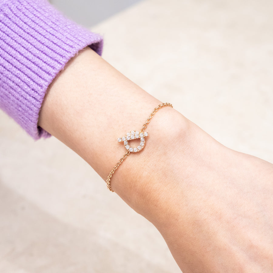 สร้อยข้อมือ Hermes Finesse bracelet 18K Rose Gold Size 14.5-15.5cm.# (Used) #vrhe 0932