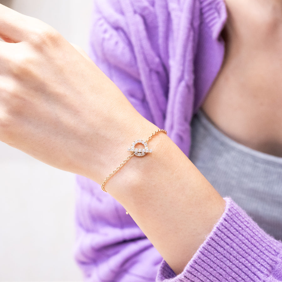 สร้อยข้อมือ Hermes Finesse bracelet 18K Rose Gold Size 14.5-15.5cm.# (Used) #vrhe 0932