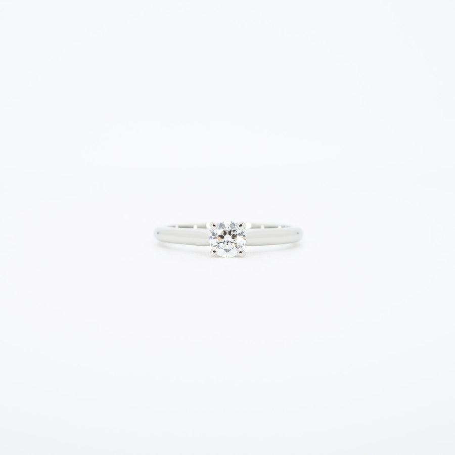 แหวน Cartier 1895 Solitaire Ring 0.30ct E VVS1 #T3 Platinum950 Size 49# (Used) #vrcar 5949