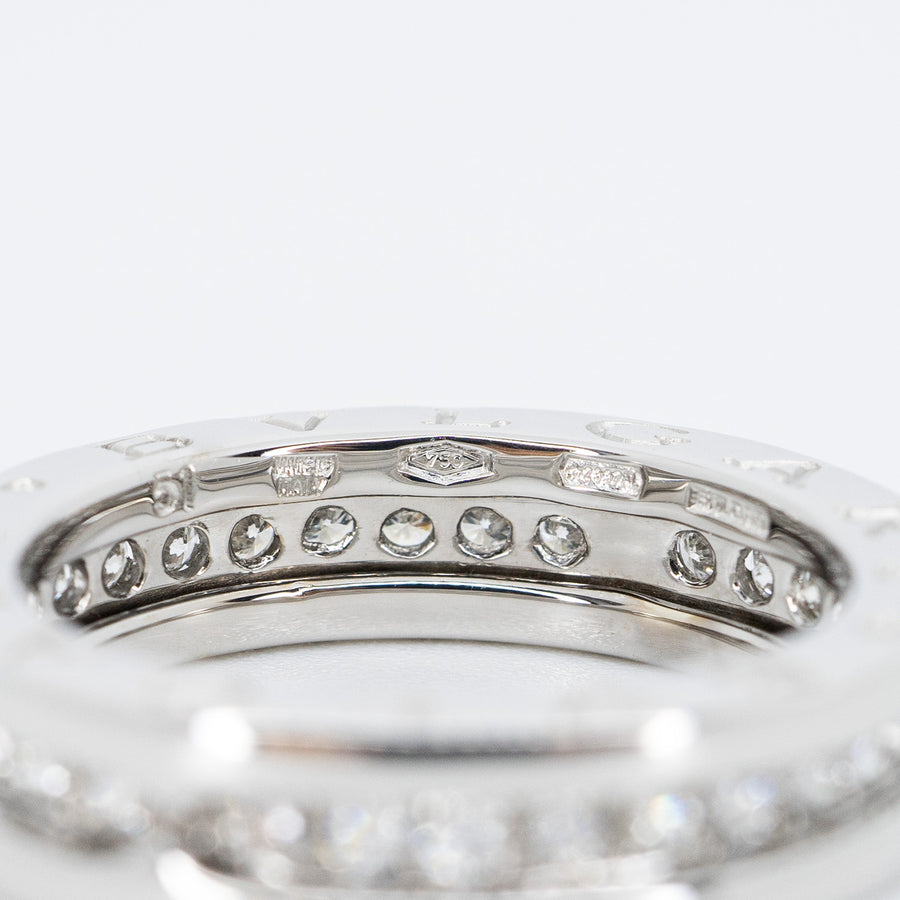 แหวน Bvlgari B.zero1 1band with Pave Diamond Eternity ring #T3 18K White Gold Size 51# (Used) #vrbvrim 5991