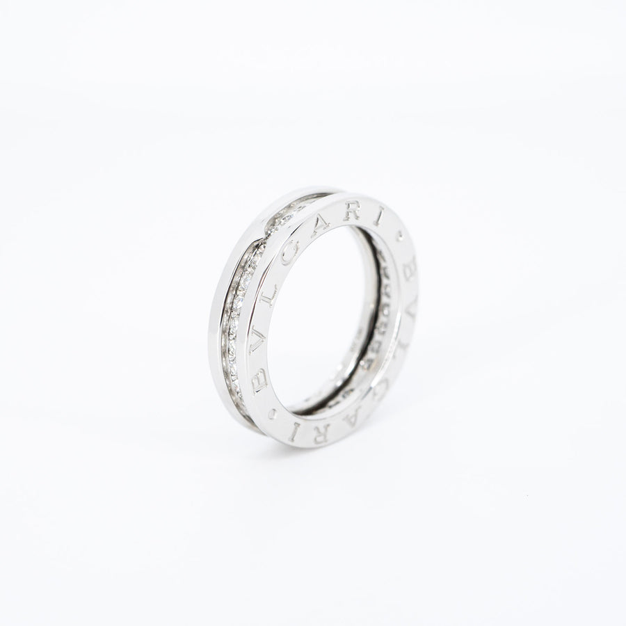 แหวน Bvlgari B.zero1 1band with Pave Diamond Eternity ring #T3 18K White Gold Size 51# (Used) #vrbvrim 5991