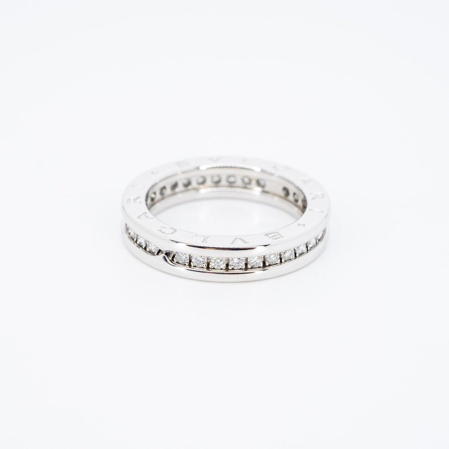 แหวน Bvlgari B.zero1 1band with Pave Diamond Eternity ring #T3 18K White Gold Size 53# (Used) #vrbvrim 5993