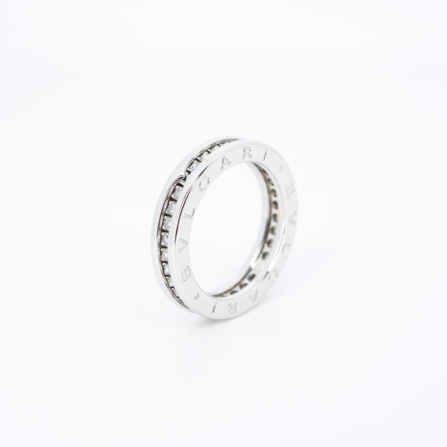 แหวน Bvlgari B.zero1 1band with Pave Diamond Eternity ring #T3 18K White Gold Size 53# (Used) #vrbvrim 5993