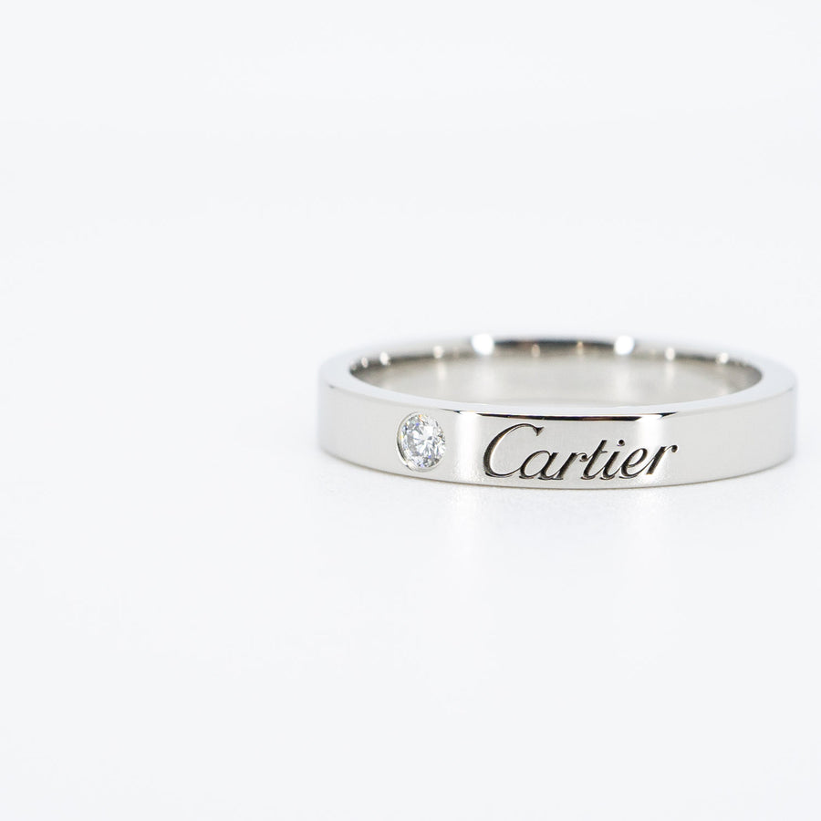 แหวน Cartier C De Cartier Band with Diamond #T3 Platinum950 Size 53# (Used) #vrcarim 5956