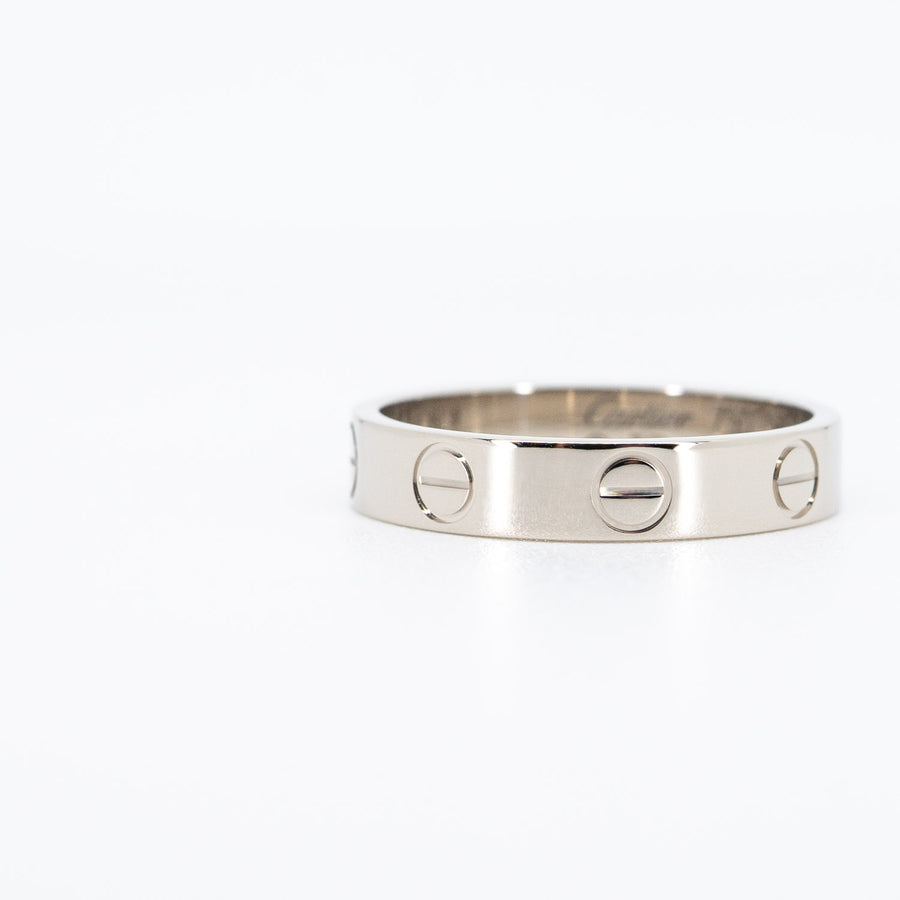แหวน Cartier Love band #T4 18K White Gold Size 50# (Used) #vrcarim 5973