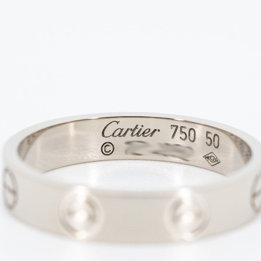 แหวน Cartier Love band #T4 18K White Gold Size 50# (Used) #vrcarim 5973