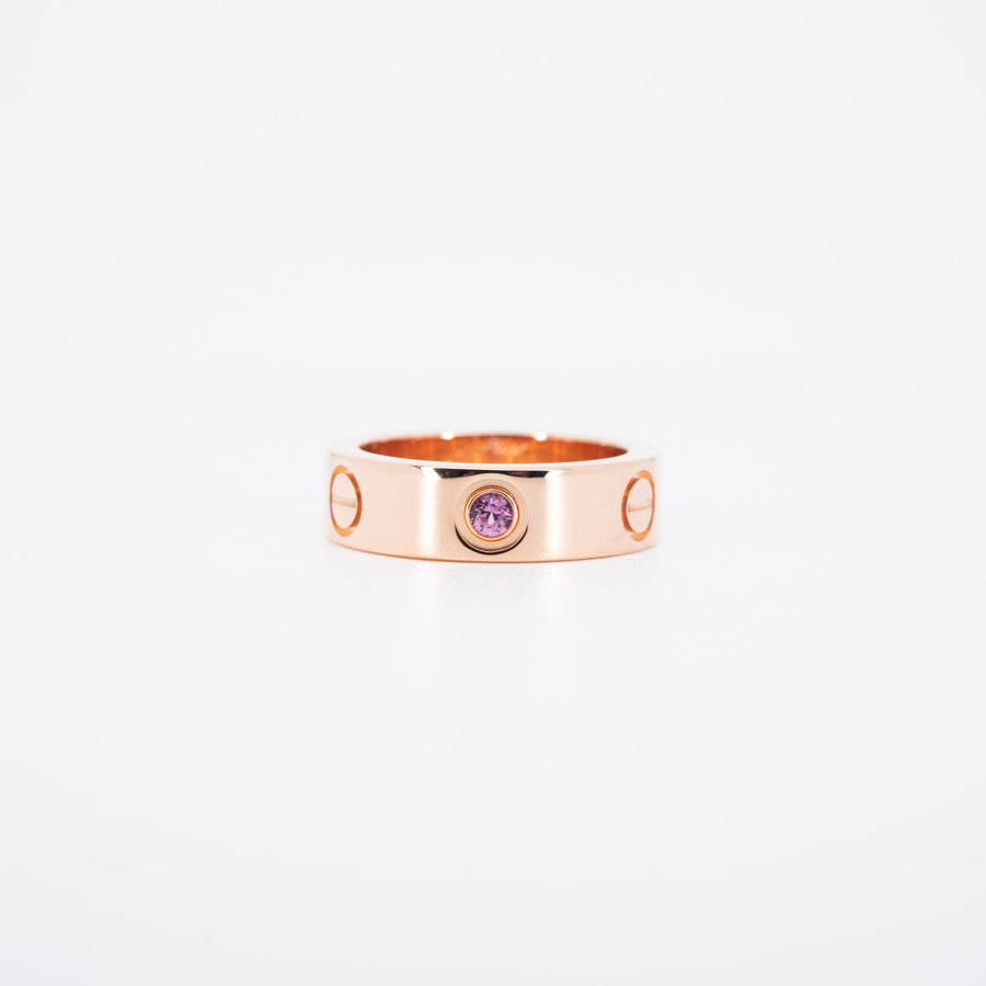 แหวน Cartier Love Pink Sapphire Ring #T3 18K Rose Gold Size 50# (Used) #vrcarim 5967 #gemstone