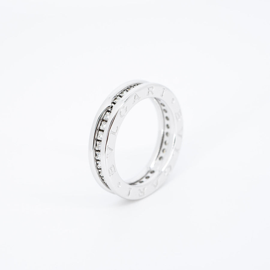 แหวน Bvlgari B.zero1 1band with Pave Diamond Eternity ring #T3 18K White Gold Size 52# (Used) #vrbvrim 5992