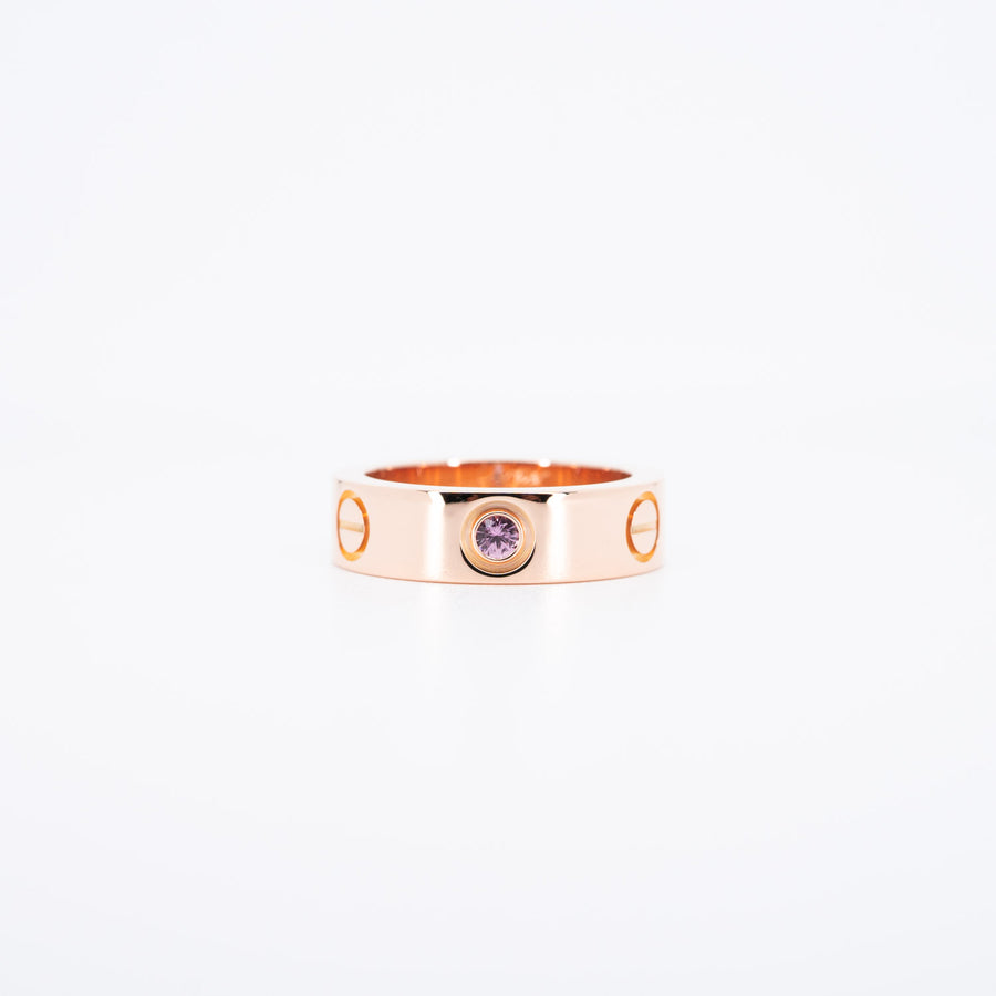 แหวน Cartier Love Pink Sapphire Ring #T3 18K Rose Gold Size 50# (Used) #vrcar 6059 #gemstone