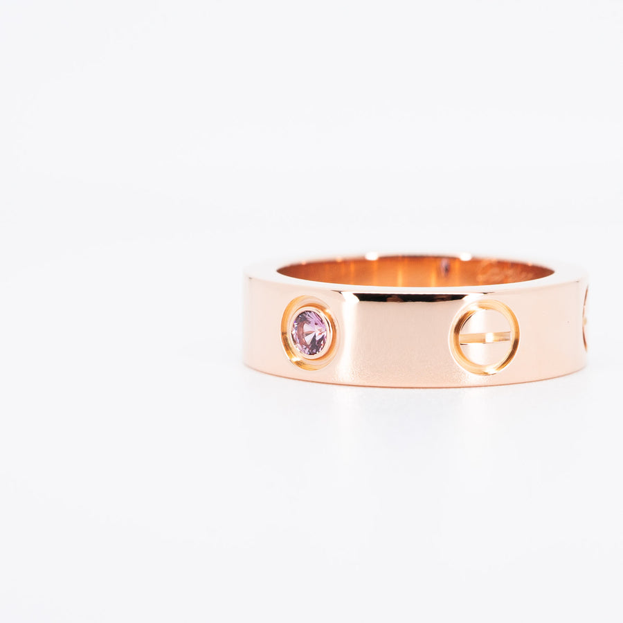 แหวน Cartier Love Pink Sapphire Ring #T3 18K Rose Gold Size 50# (Used) #vrcar 6059 #gemstone