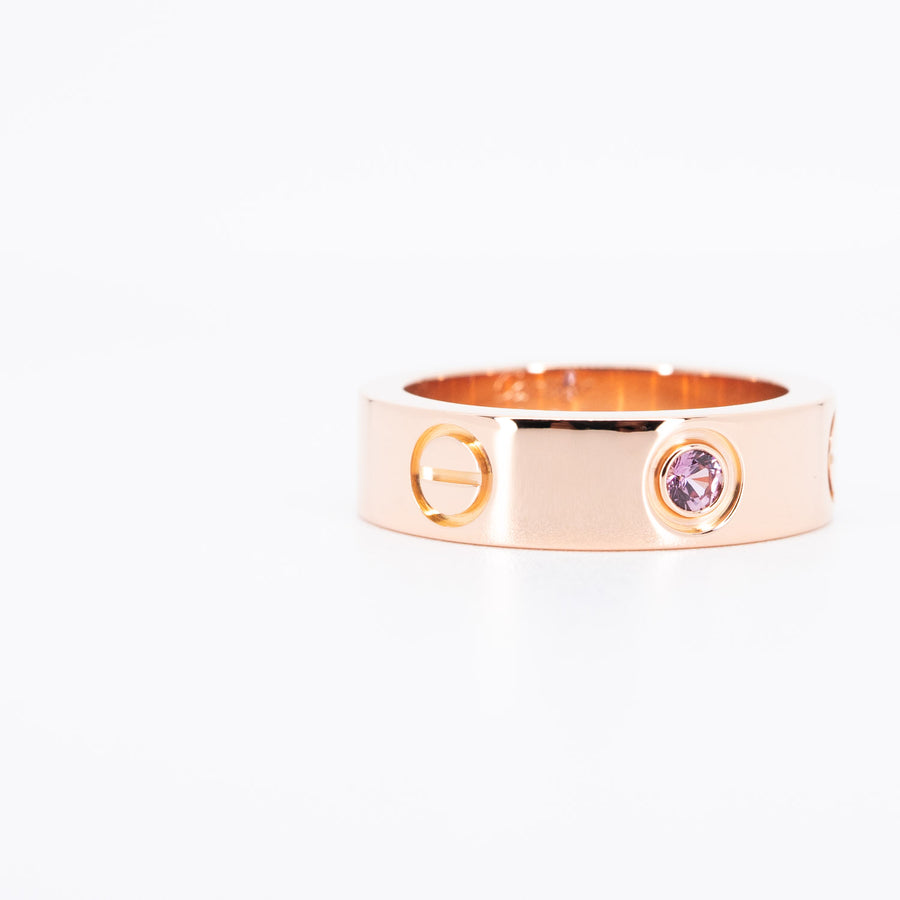 แหวน Cartier Love Pink Sapphire Ring #T3 18K Rose Gold Size 50# (Used) #vrcar 6059 #gemstone