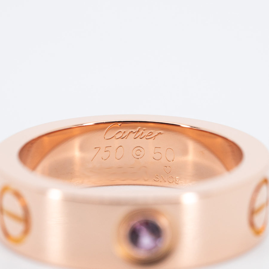 แหวน Cartier Love Pink Sapphire Ring #T3 18K Rose Gold Size 50# (Used) #vrcar 6059 #gemstone