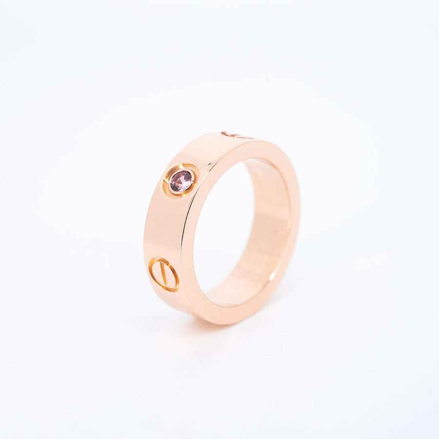 แหวน Cartier Love Pink Sapphire Ring #T3 18K Rose Gold Size 50# (Used) #vrcar 6059 #gemstone