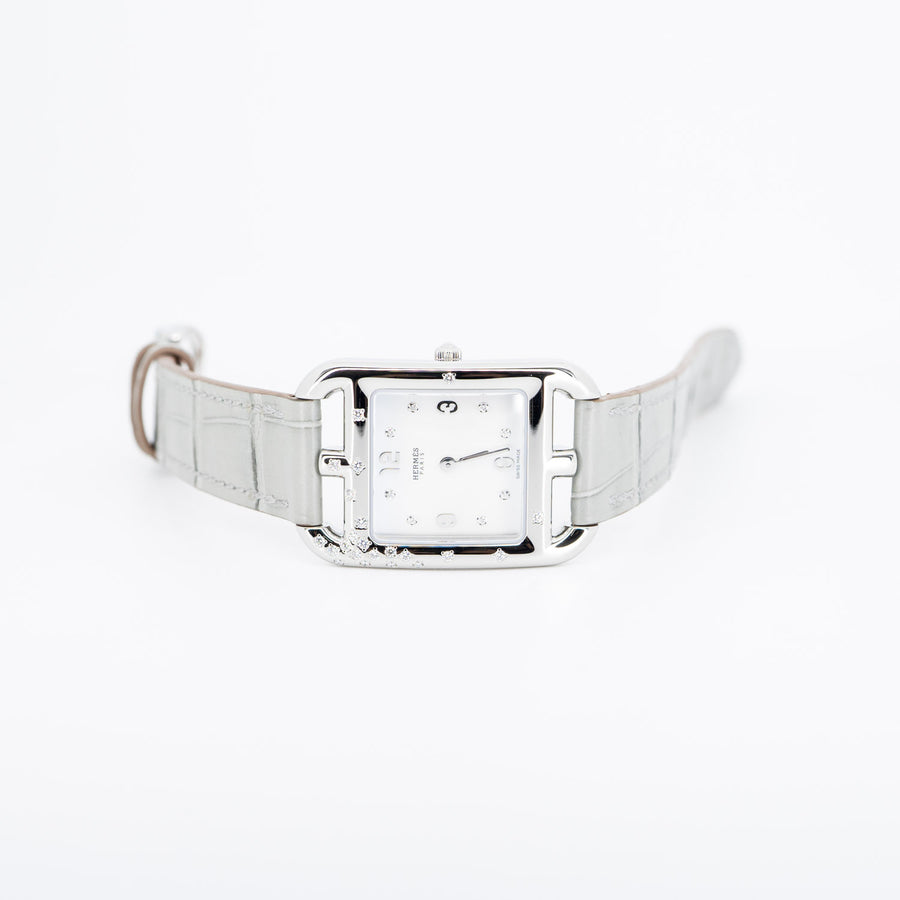 นาฬิกา Hermes Cape Cod Diamond Shell Dial Quartz Watch, small model #T3 Stainless Steel Size 31 mm.# (Used) #vrhe 0656