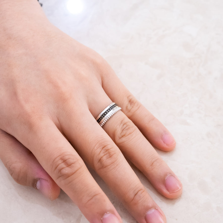แหวน Boucheron Quatre Black Edition Small Ring 18K White Gold Size 53# (Used) #vrbor 7308