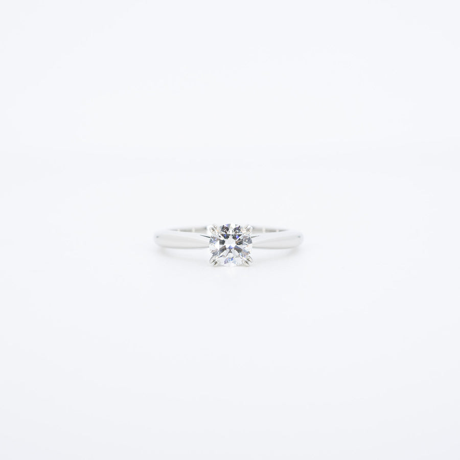 แหวน Harry Winston Solitaire Round Brilliant Ring 0.52ct F VVS1 Platinum950 Size 47# (Used) #vrharim 6073