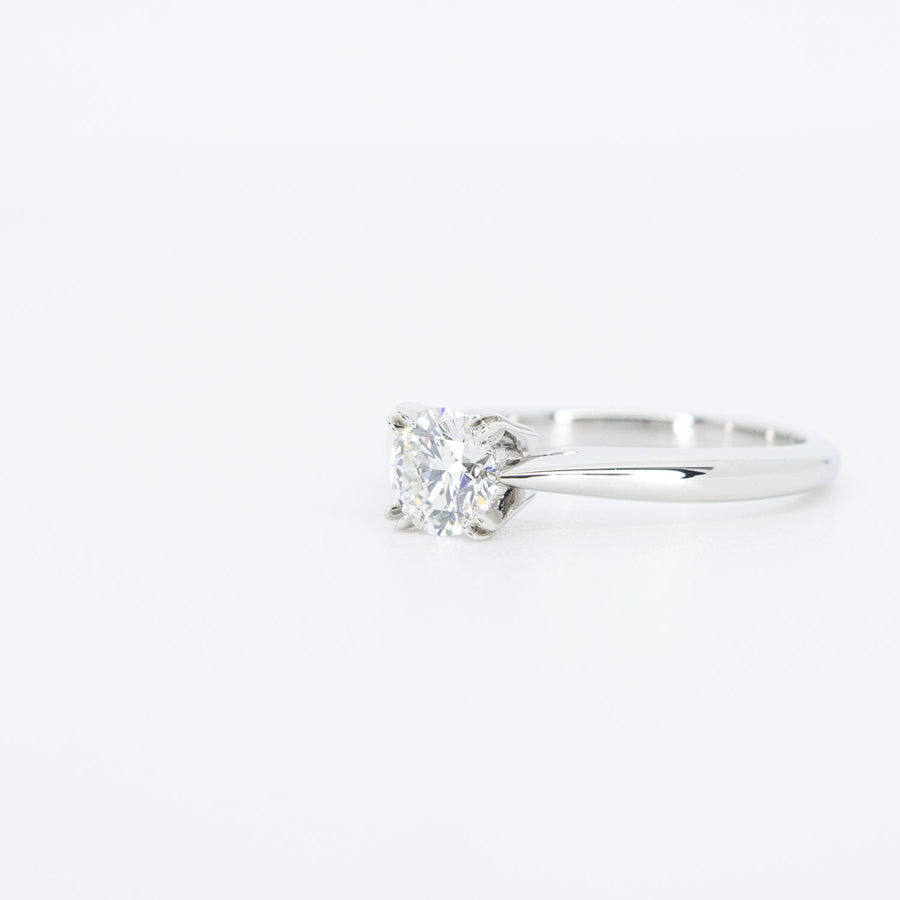 แหวน Harry Winston Solitaire Round Brilliant Ring 0.52ct F VVS1 Platinum950 Size 47# (Used) #vrharim 6073