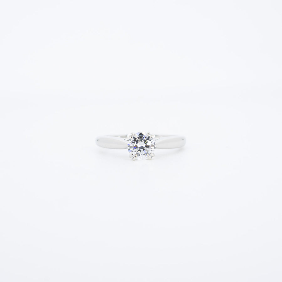 แหวน Harry Winston Solitaire Round Brilliant Ring 0.58ct D VVS2 Platinum950 Size 49# (Used) #vrharim 6077