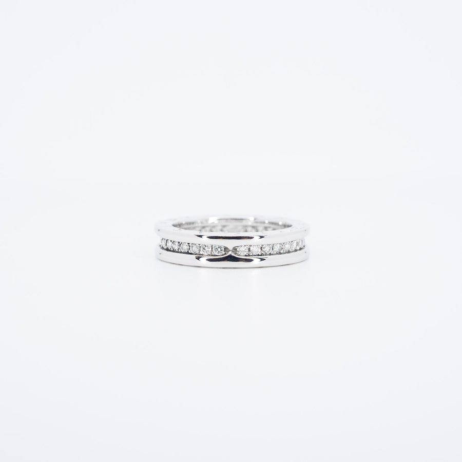 แหวน Bvlgari B.zero1 1band with Pave Diamond Eternity ring #T3 18K White Gold Size 54# (Used) #vrbvrim 6079