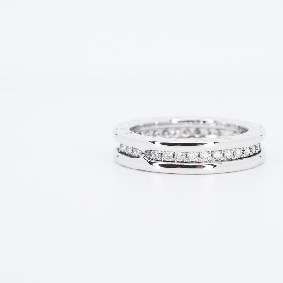 แหวน Bvlgari B.zero1 1band with Pave Diamond Eternity ring #T3 18K White Gold Size 54# (Used) #vrbvrim 6079