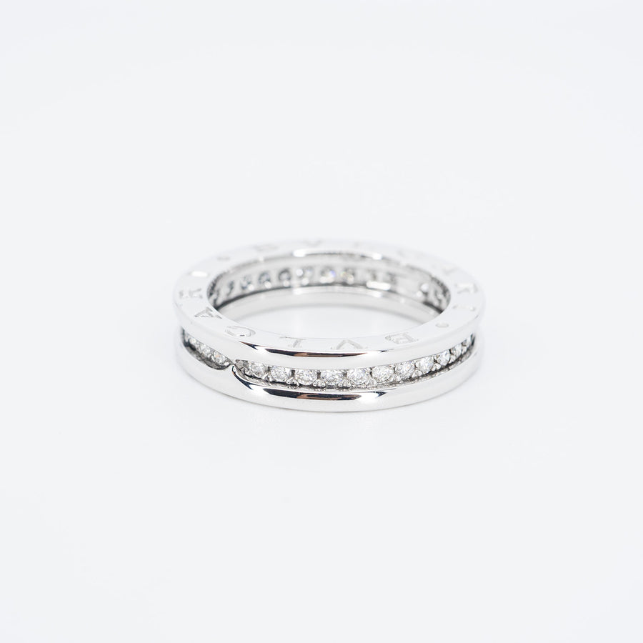 แหวน Bvlgari B.zero1 1band with Pave Diamond Eternity ring #T3 18K White Gold Size 54# (Used) #vrbvrim 6079