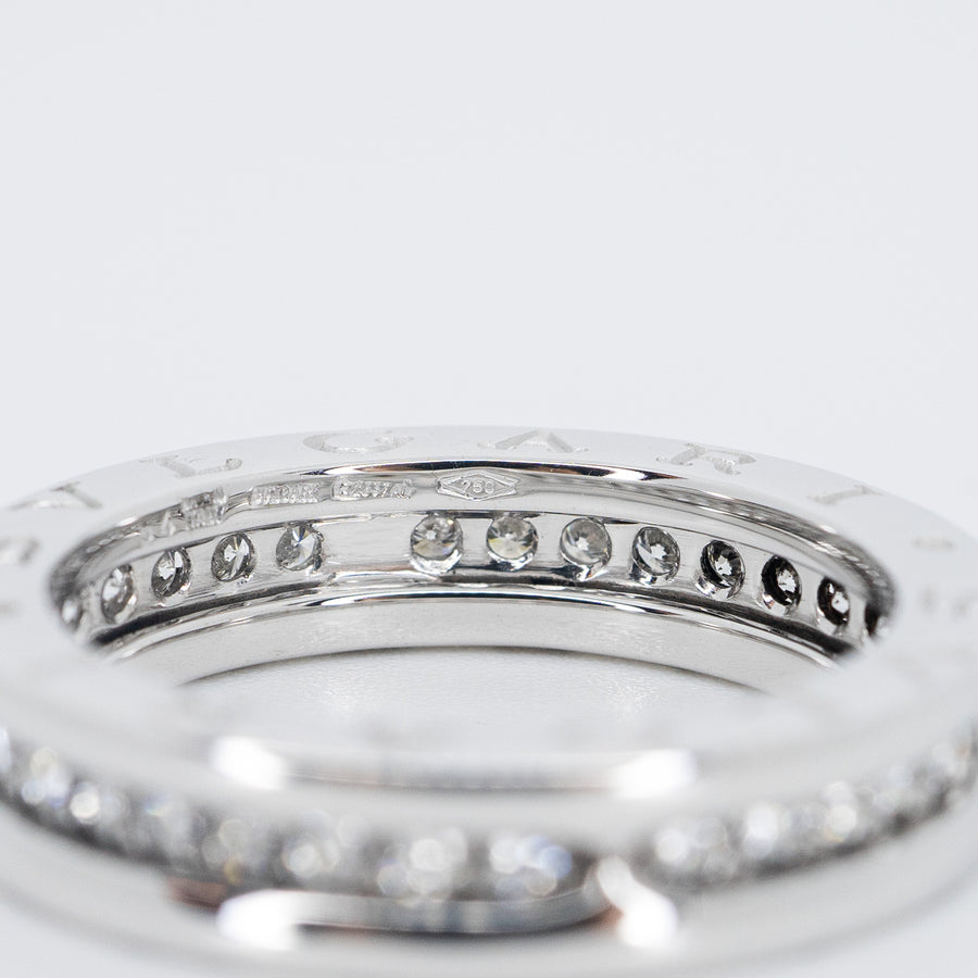 แหวน Bvlgari B.zero1 1band with Pave Diamond Eternity ring #T3 18K White Gold Size 54# (Used) #vrbvrim 6079