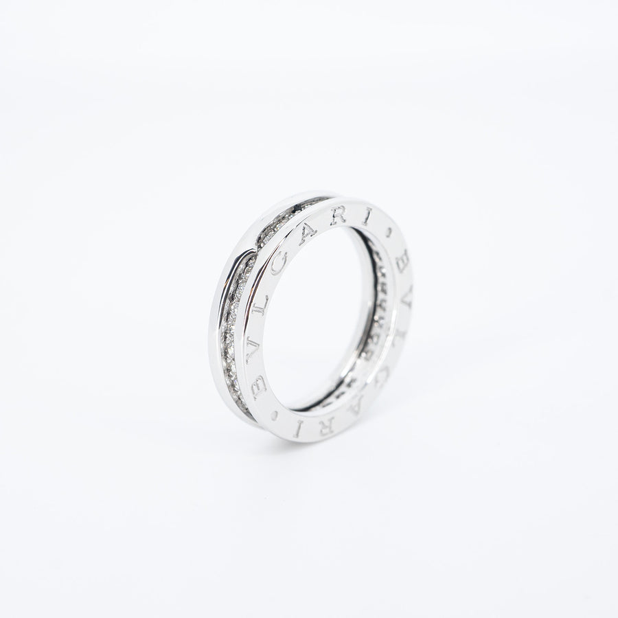 แหวน Bvlgari B.zero1 1band with Pave Diamond Eternity ring #T3 18K White Gold Size 54# (Used) #vrbvrim 6079