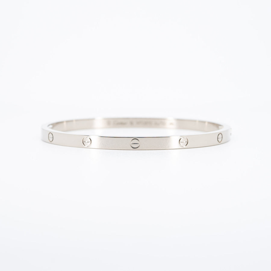 กำไล Cartier Love Bracelet SM #T4 18K White Gold Size 16# (Used) #vrcab 6122