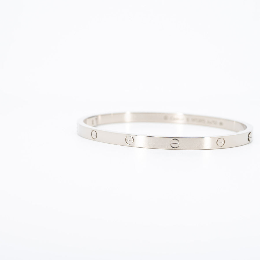 กำไล Cartier Love Bracelet SM #T4 18K White Gold Size 16# (Used) #vrcab 6122