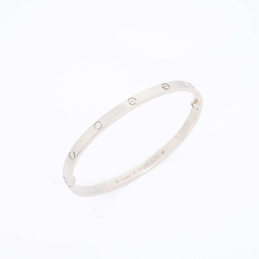 กำไล Cartier Love Bracelet SM #T4 18K White Gold Size 16# (Used) #vrcab 6122