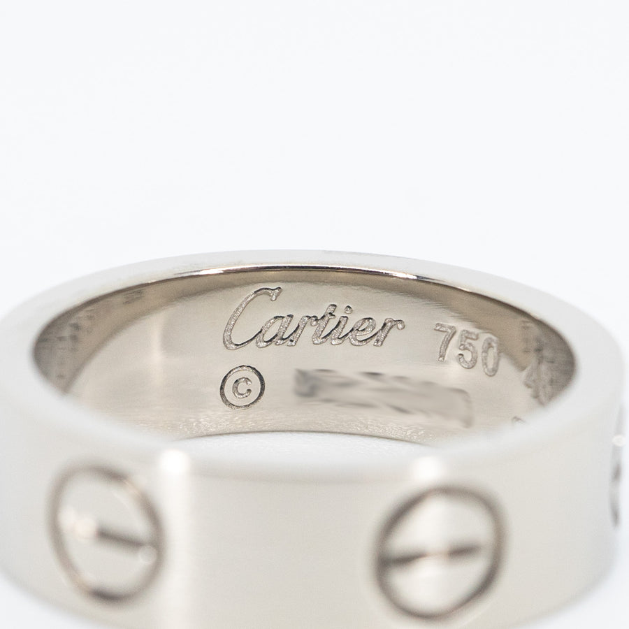 แหวน Cartier Love Ring #T4 18K White Gold Size 48# (Used) #vrca 0674