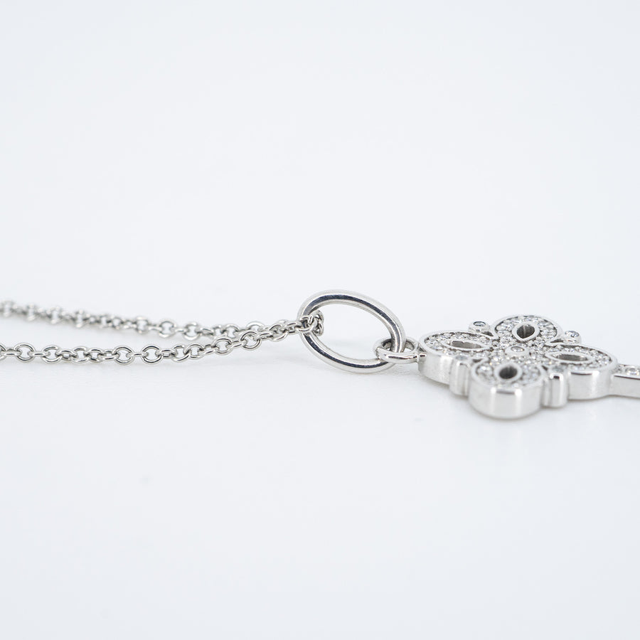 สร้อยและจี้ Tiffany & Co. Tiffany Victoria Key (with Pendant) #T3 18K White Gold Size 45.5cm.# (Used) #vrtinlimt 6181