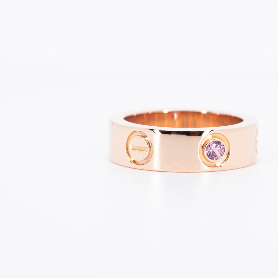 แหวน Cartier Love Pink Sapphire Ring #T3 18K Rose Gold Size 48# (Used) #vrca 0675