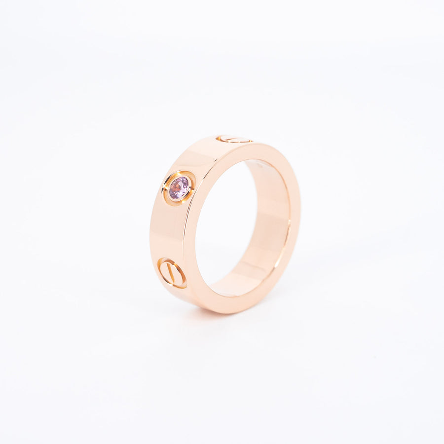 แหวน Cartier Love Pink Sapphire Ring #T3 18K Rose Gold Size 48# (Used) #vrca 0675