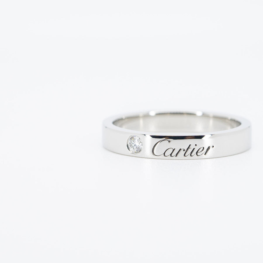 แหวน Cartier C De Cartier Band with Diamond Platinum950 Size 51# (Used) #vrcarim 6146