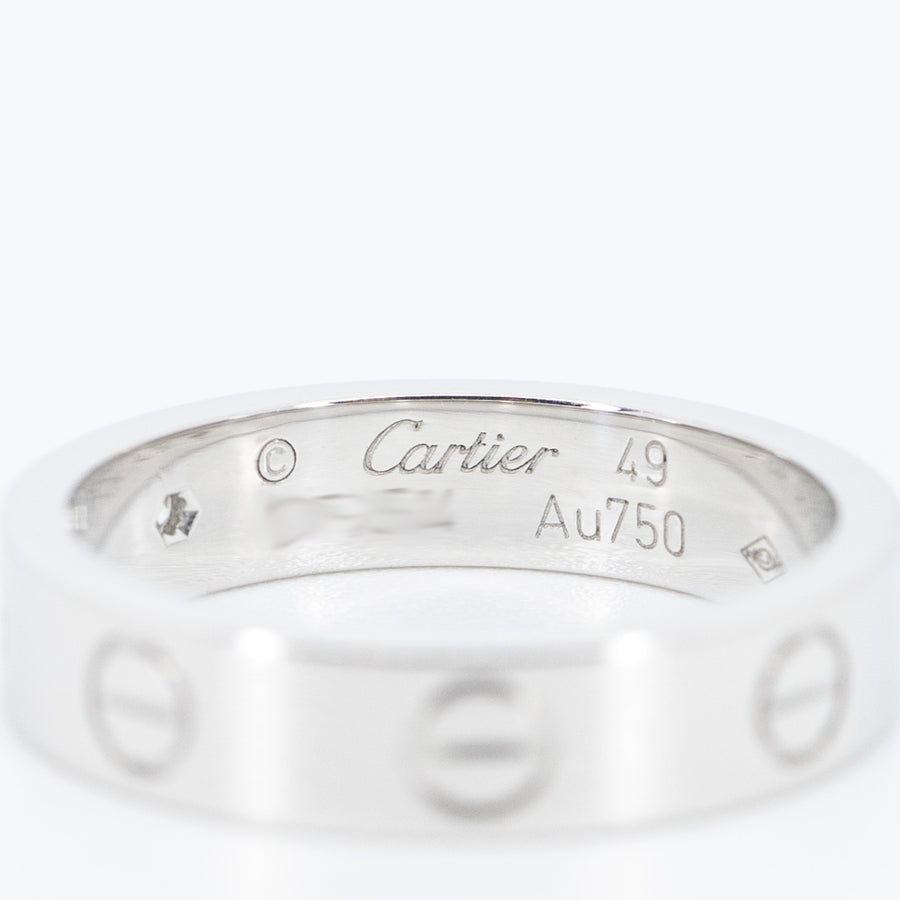 แหวน Cartier Love band 1Diamond 18K White Gold Size 49# (Used) #vrcarim 6156