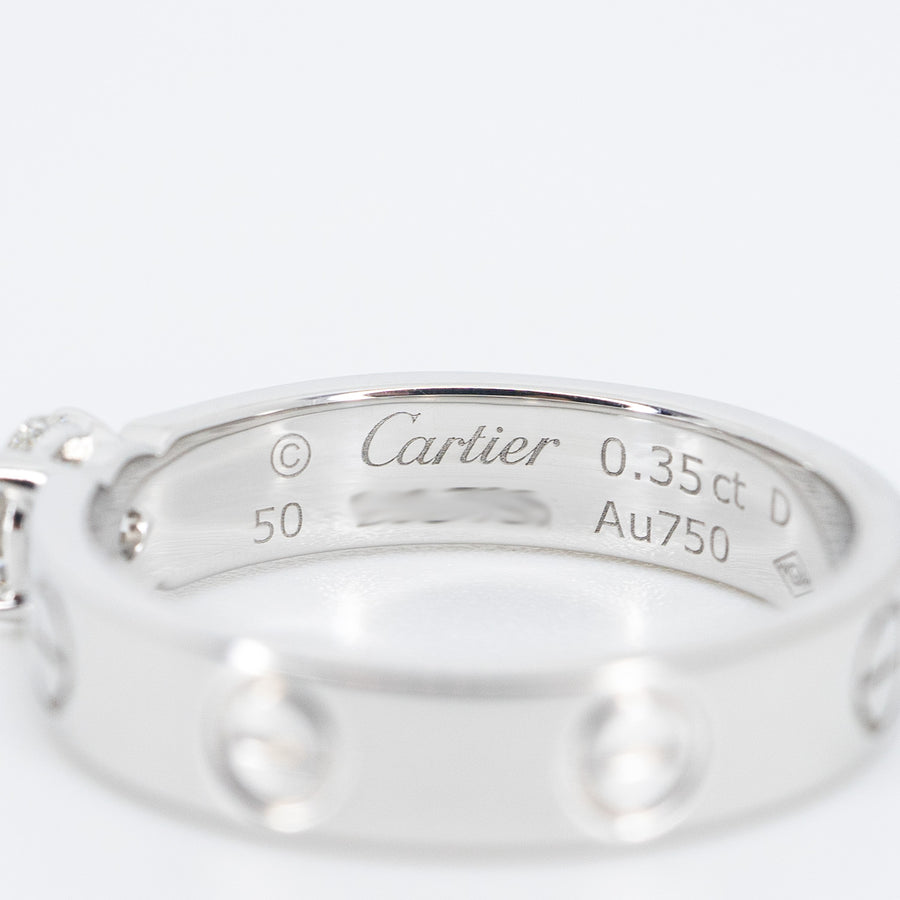 แหวน Cartier Love Solitaire Ring 0.35ct E VVS1 18K White Gold Size 50# (Used) #vrcarim 6153