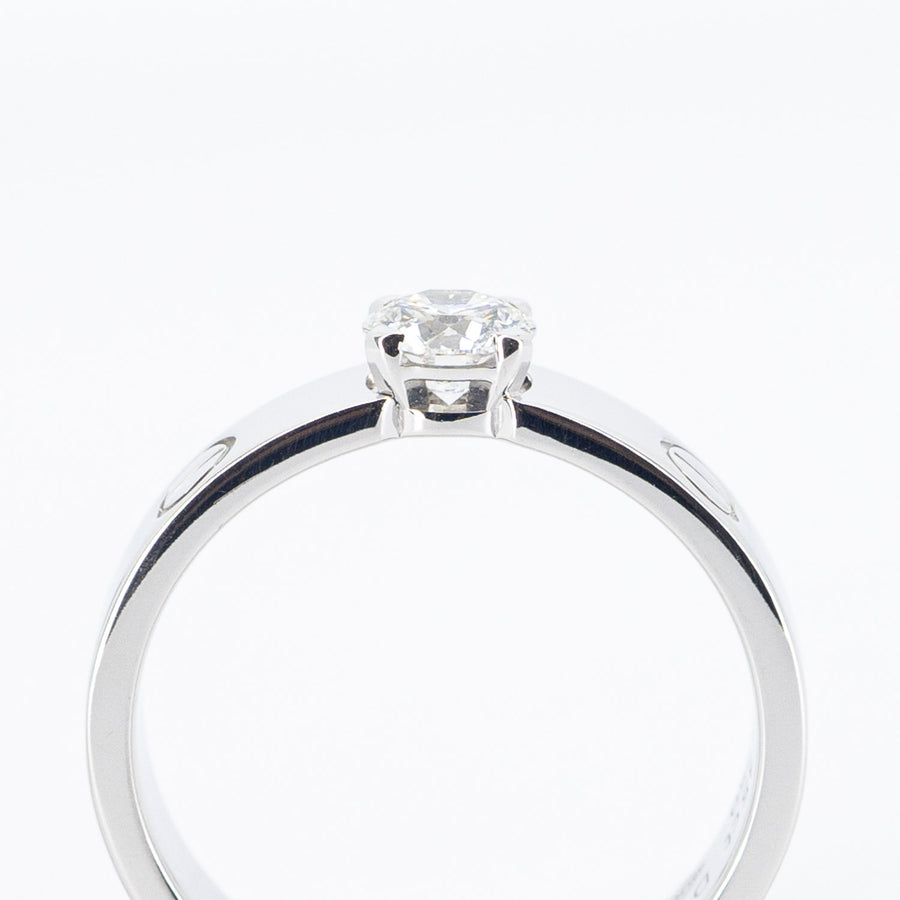 แหวน Cartier Love Solitaire Ring 0.35ct E VVS1 18K White Gold Size 50# (Used) #vrcarim 6153