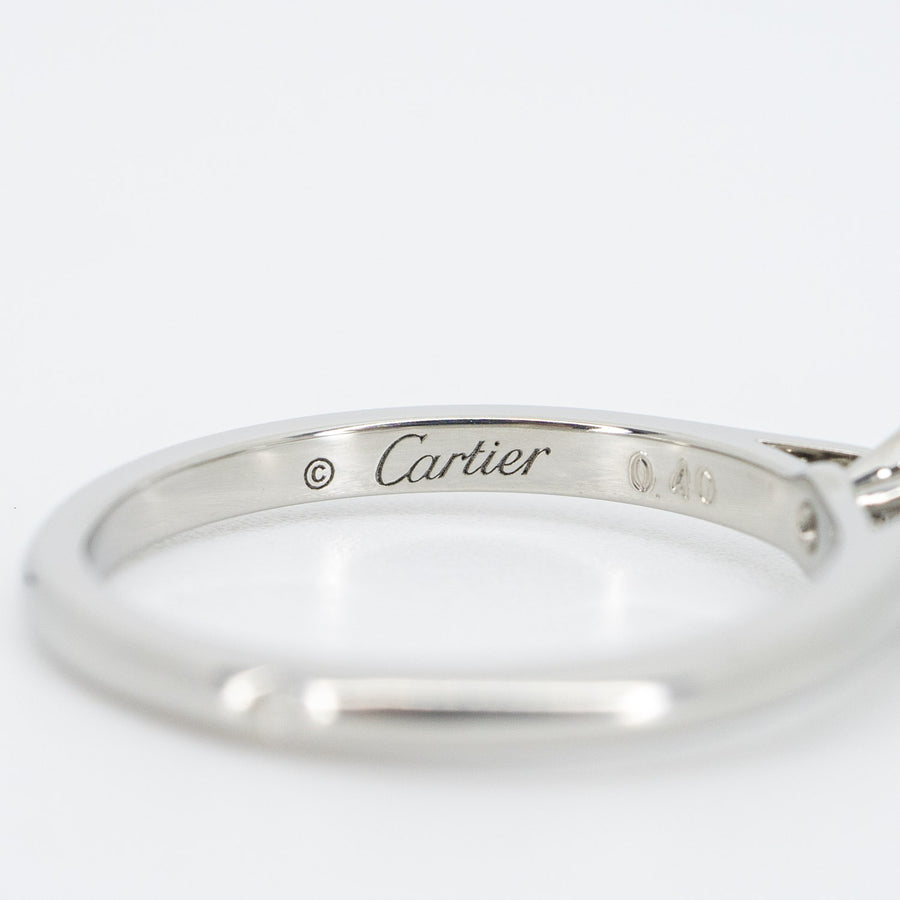 แหวน Cartier 1895 Solitaire Ring 0.40ct H VS2 Platinum950 Size 51# (Used) #vrcarim 6161