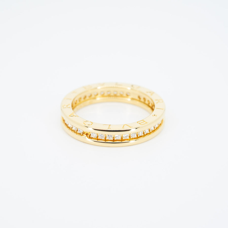 แหวน Bvlgari B.zero1 1band with Pave Diamond Eternity ring 18K Yellow Gold Size 63# (Used) #vrbvrim 6167