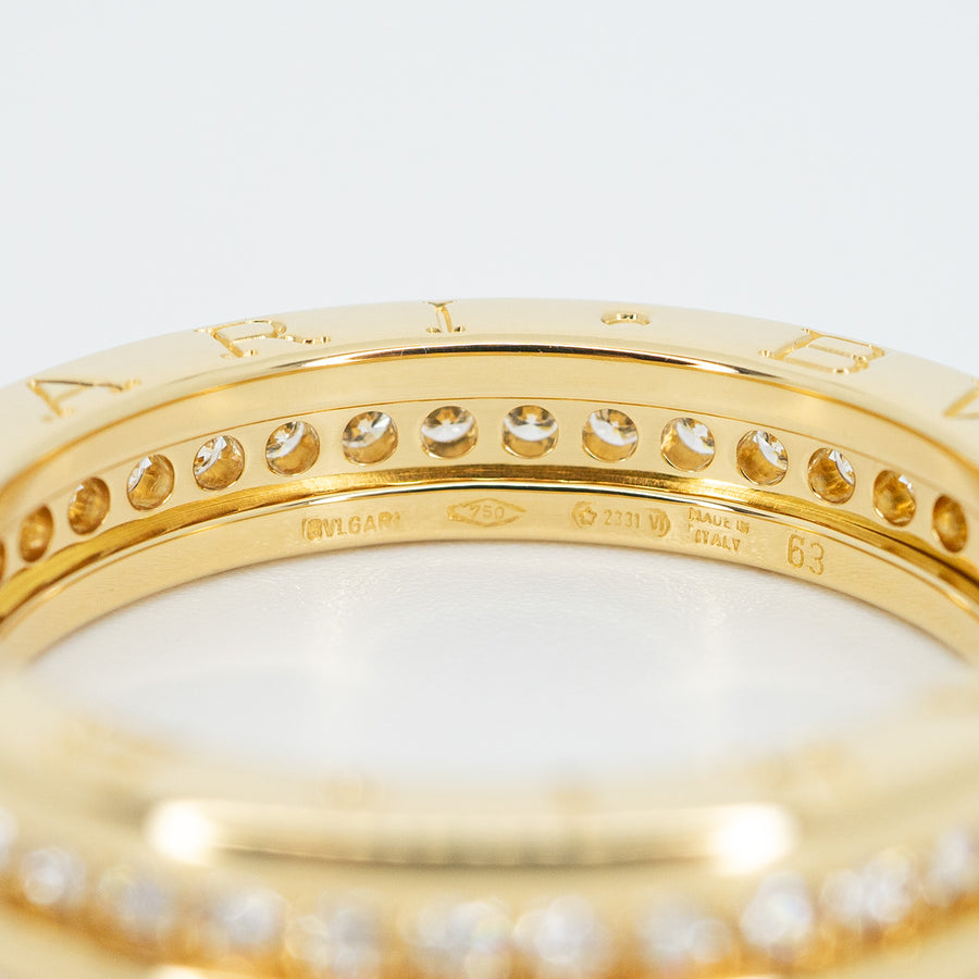 แหวน Bvlgari B.zero1 1band with Pave Diamond Eternity ring 18K Yellow Gold Size 63# (Used) #vrbvrim 6167