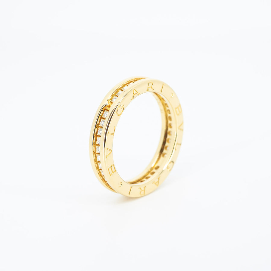 แหวน Bvlgari B.zero1 1band with Pave Diamond Eternity ring 18K Yellow Gold Size 63# (Used) #vrbvrim 6167