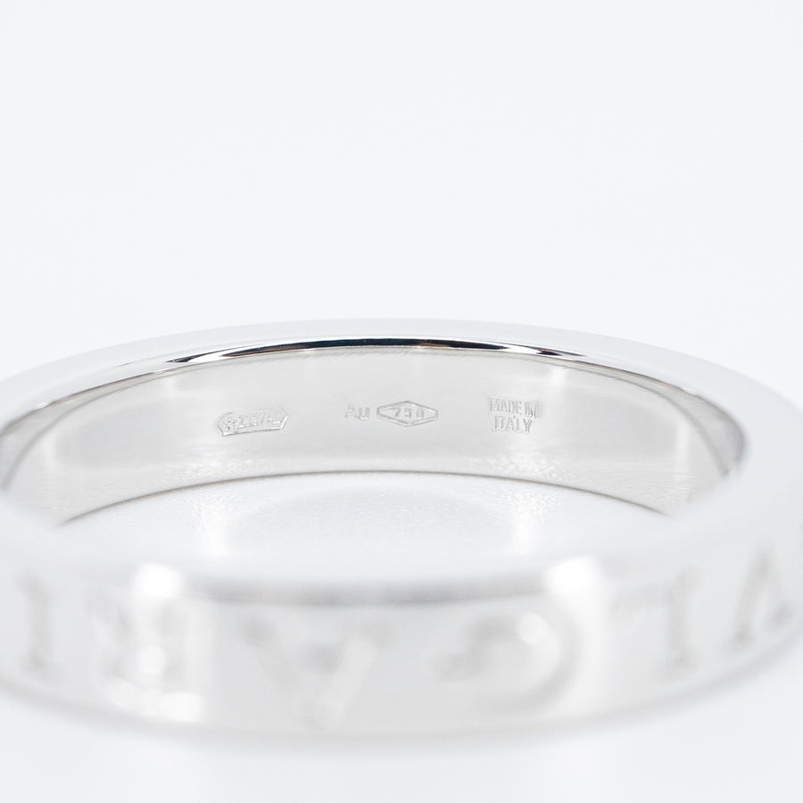 แหวน Bvlgari B.zero1 Essential band ring set with a diamond 18K White Gold Size 59# (Used) #vrbvrim 6169