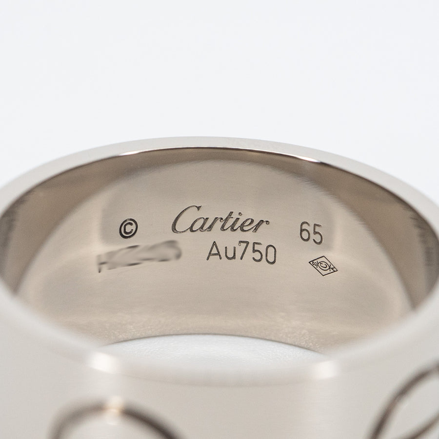 แหวน Cartier Love Ring Large Model 11 mm. 18K White Gold Size 65# (Used) #vrcar 6203