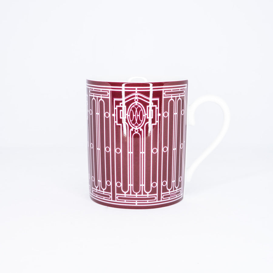 แก้ว Hermes H Deco Mug, Red Rouge White (Used) #vrhe 0695