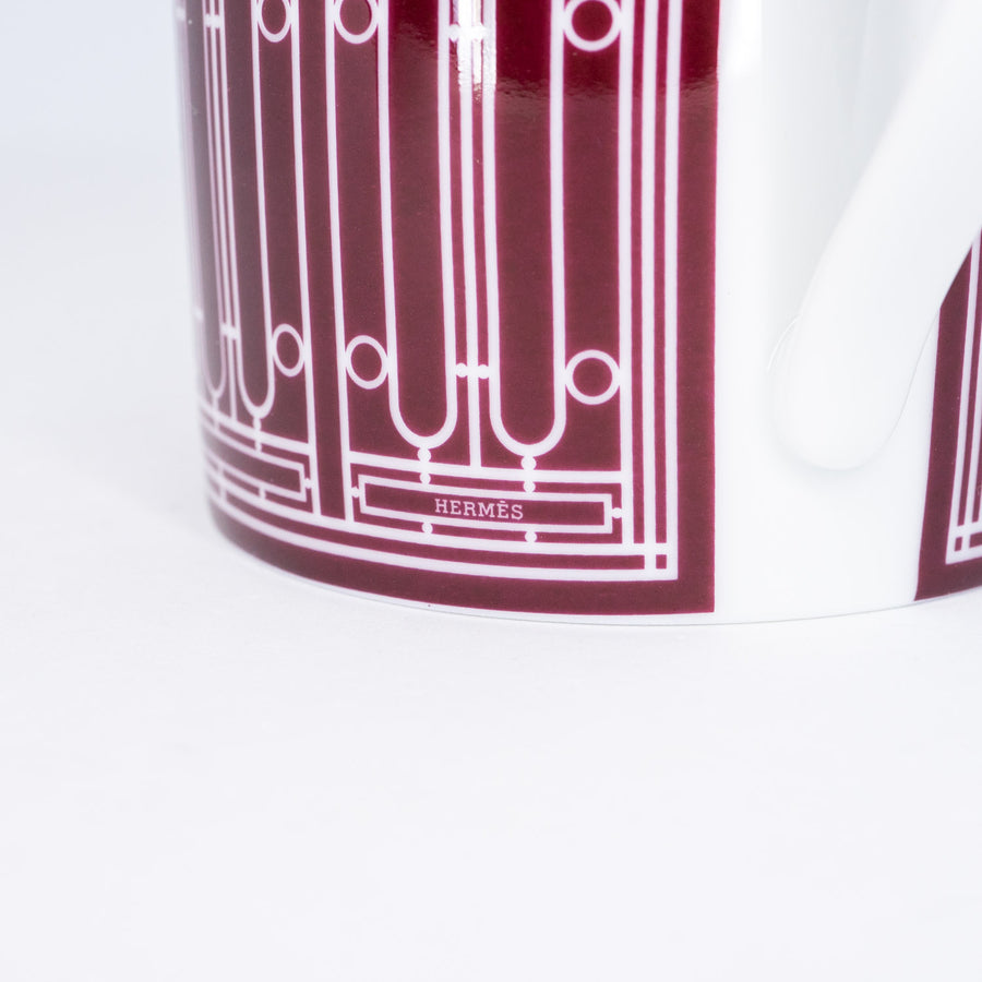 แก้ว Hermes H Deco Mug, Red Rouge White (Used) #vrhe 0695