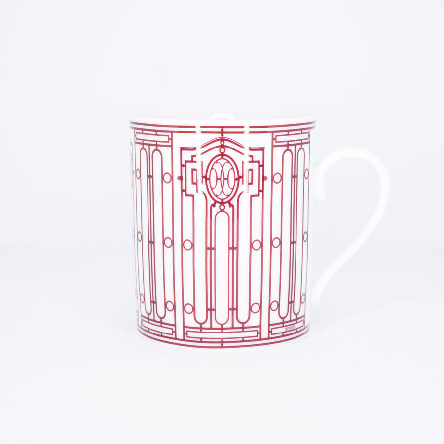 แก้ว Hermes H Deco Mug, White with Rouge (Used) #vrhe 0696