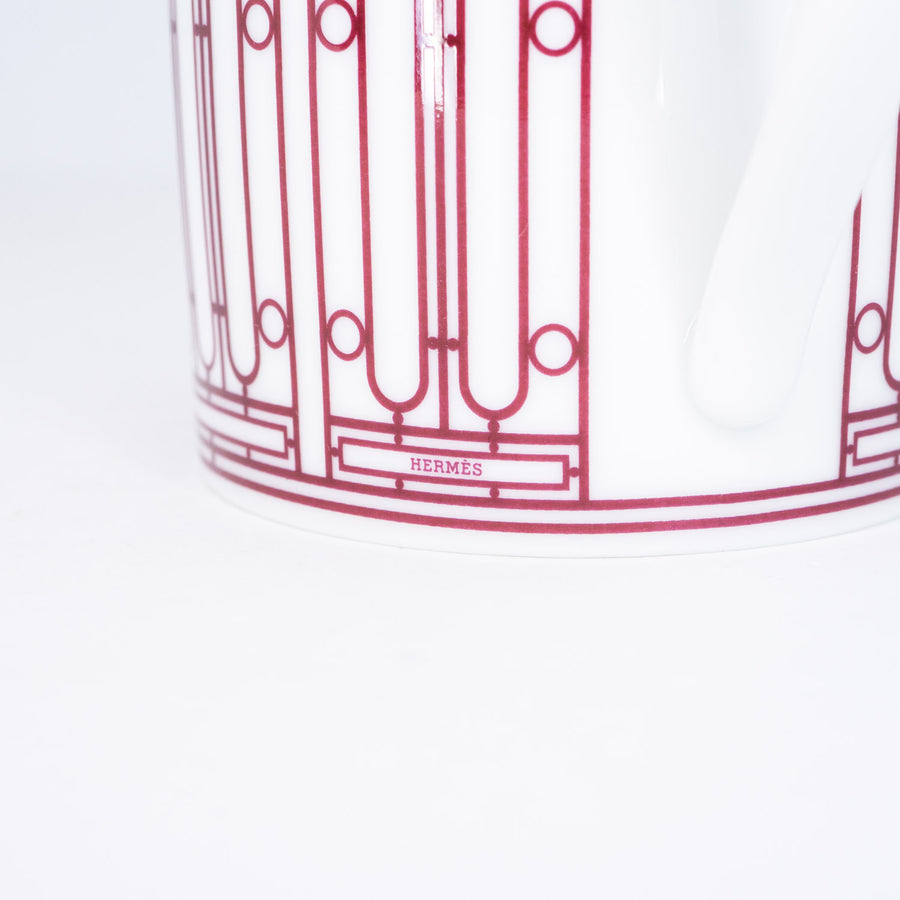 แก้ว Hermes H Deco Mug, White with Rouge (Used) #vrhe 0696