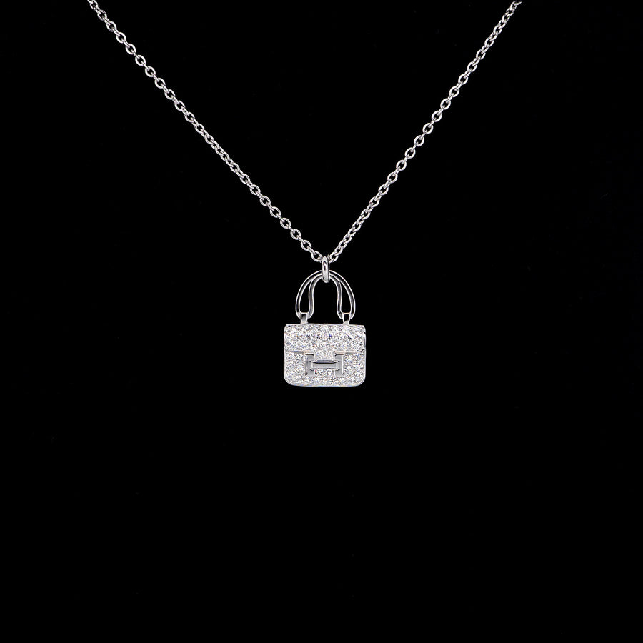 สร้อยและจี้ Hermes Hermes Amulettes Constance Pendant 18K White Gold Size 38-48cm.# (Used) #vrhe 0688