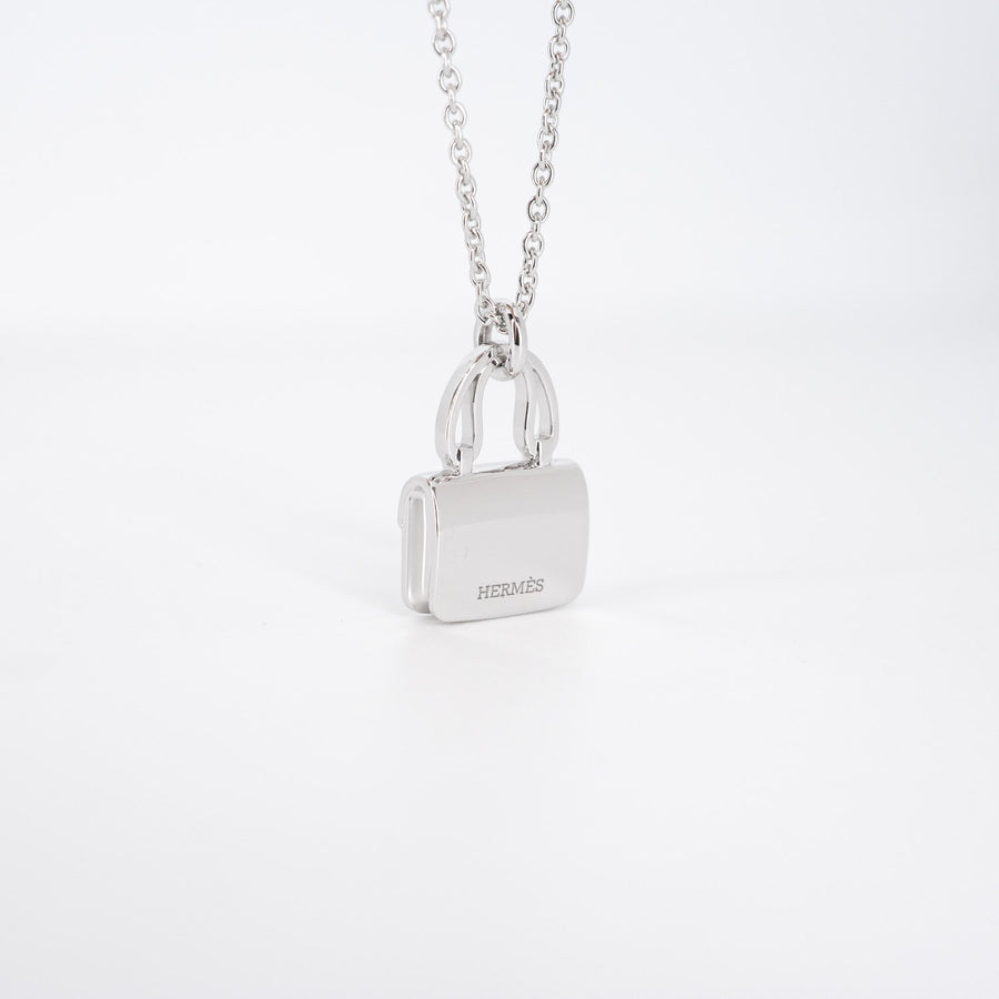 สร้อยและจี้ Hermes Hermes Amulettes Constance Pendant 18K White Gold Size 38-48cm.# (Used) #vrhe 0688